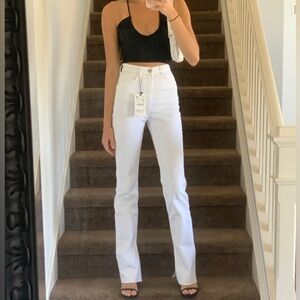 Slim Flared Slitted High Rise Jeans Zara